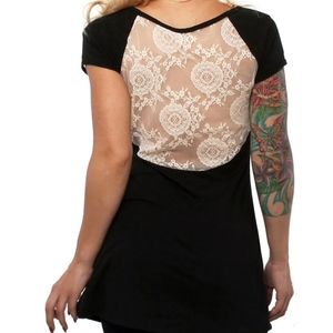 Lucky 13 Double Barrel Raglan Tunic Top - Rockabil